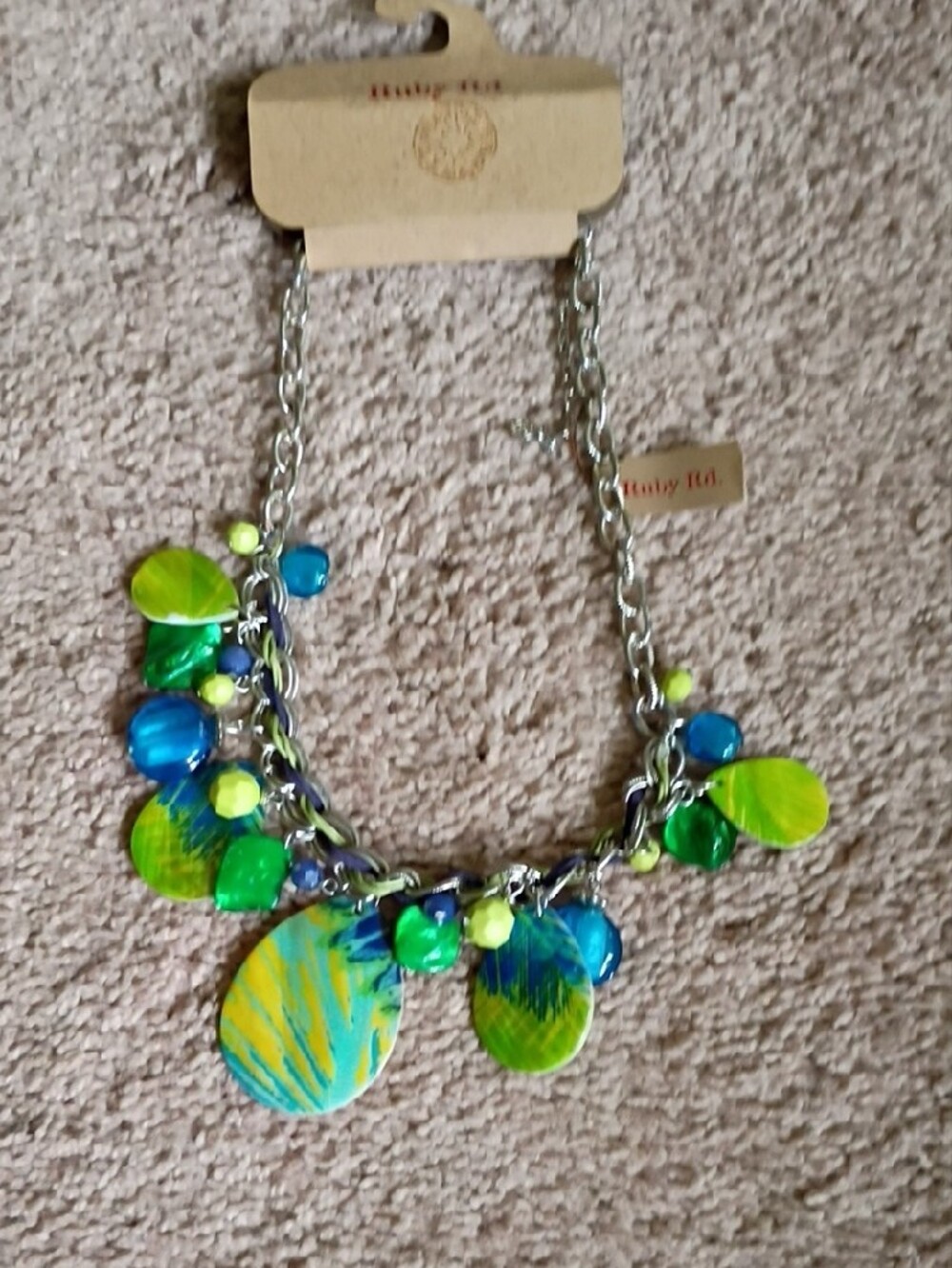 Ruby Rd. Blue & Green Multi-Drop Statement Necklace - Picture 2 of 3